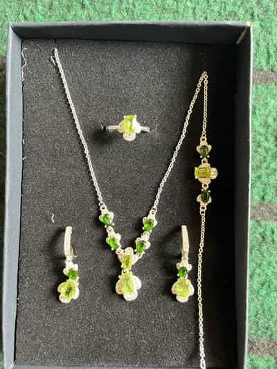 Stone jewelry set , Silver