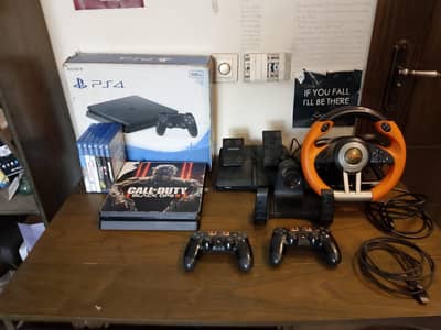 PS4 with steering wheel