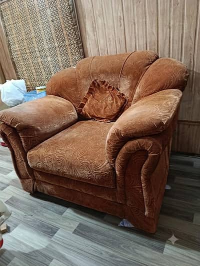 Dark Brown Sofa Set – 3 Seater + 2 Single Seaters