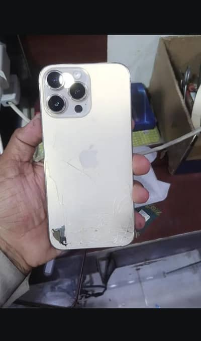 Apple iPhone 14 Pro Max 256 GB JV front back glass damage and 2 messeg