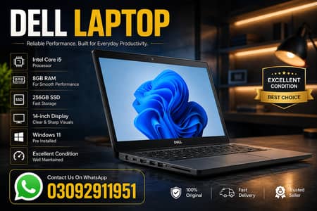 Dell Core i5 Laptop | 8GB RAM | 256GB SSD | Windows 11 | Excellent Con