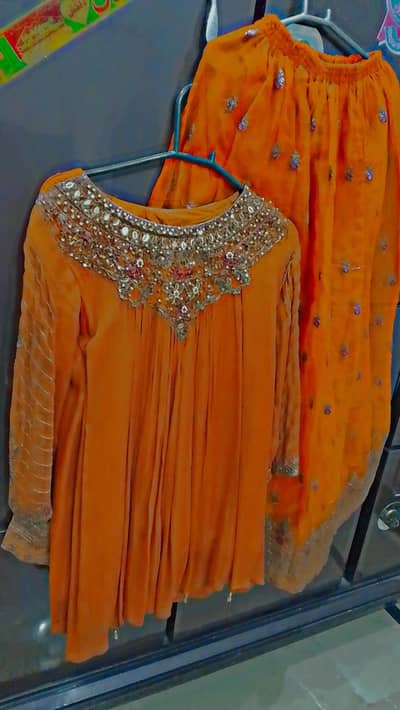 Beautiful Fancy Embroidered 3-Piece Dress for Sale