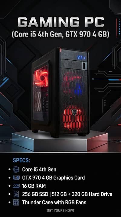 gaming pc Core i5 4th Gen/GTX 970/4GB/16GB RAM/SSD/2 HDDs/RGB