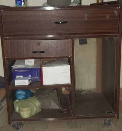 wooden Computer Trolley