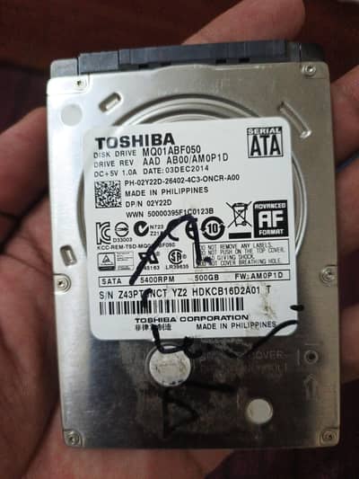 Toshiba 500GB 2.5" SATA Laptop Hard Disk HDD