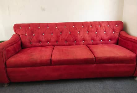 Luxury 5 Seater Velvet Sofa Set – Brand New (Red)