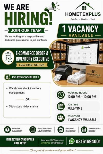 E-commerce Order & Inventory Executive