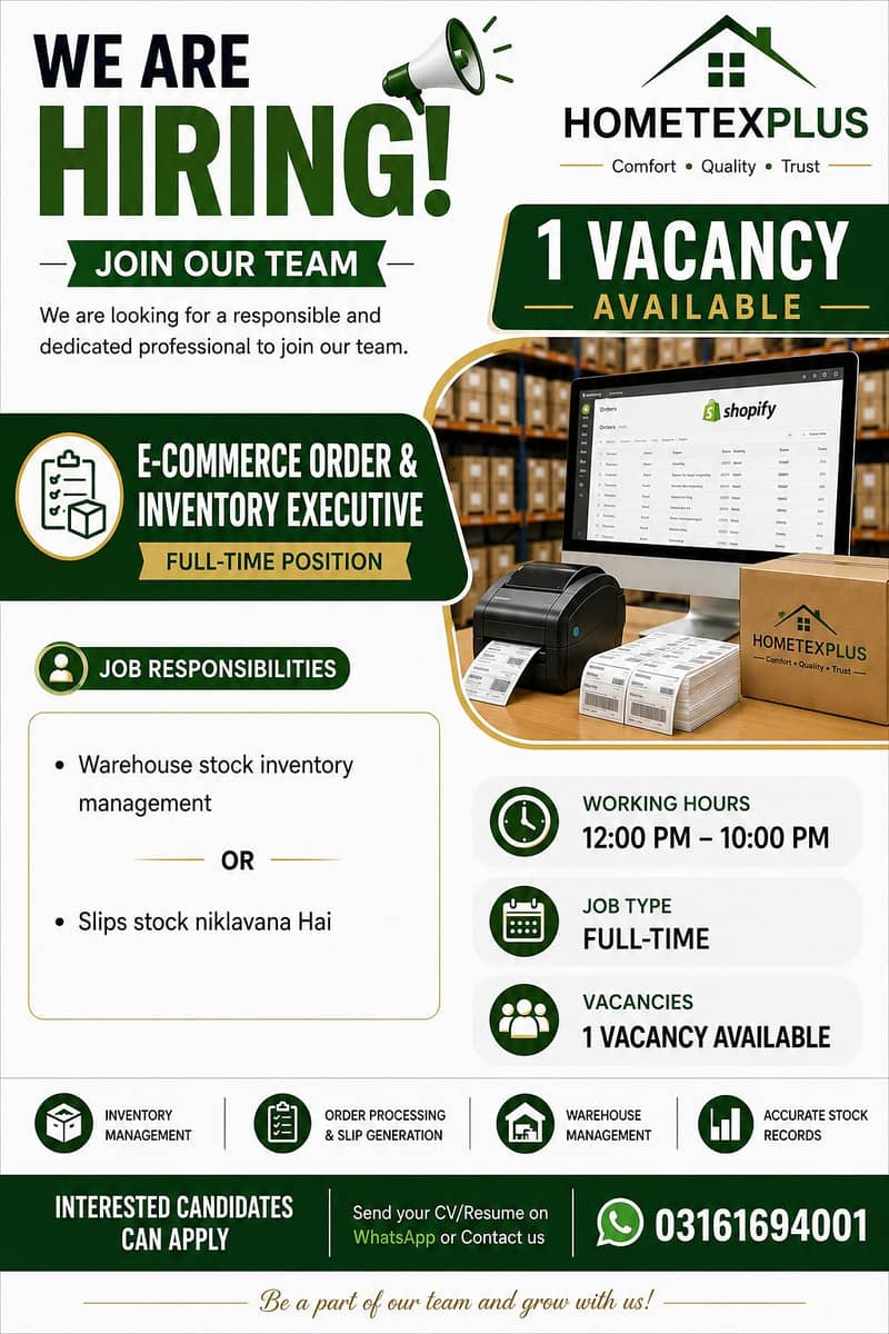 E-commerce Order & Inventory Executive 0
