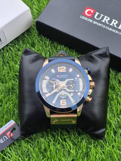 Curren Men's Lether Luxury Chronograph Watch