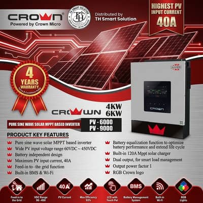 Xavier Hybrid Solar Inverter 4KW / 6KW - Pure Sine Wave & BMS Supporte