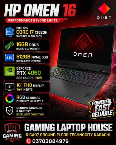 Hp Omen 16  - RTX 4060 8GB - Gaming Laptop House