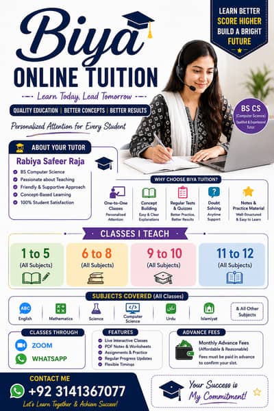 Online Home Tuition – All Subjects | 1-to-1 Classes | Expert Tutor