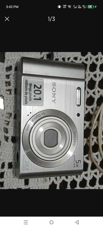 Sony 5x optical zoom 20.1 mega pixels millions of de pixels Sony lens