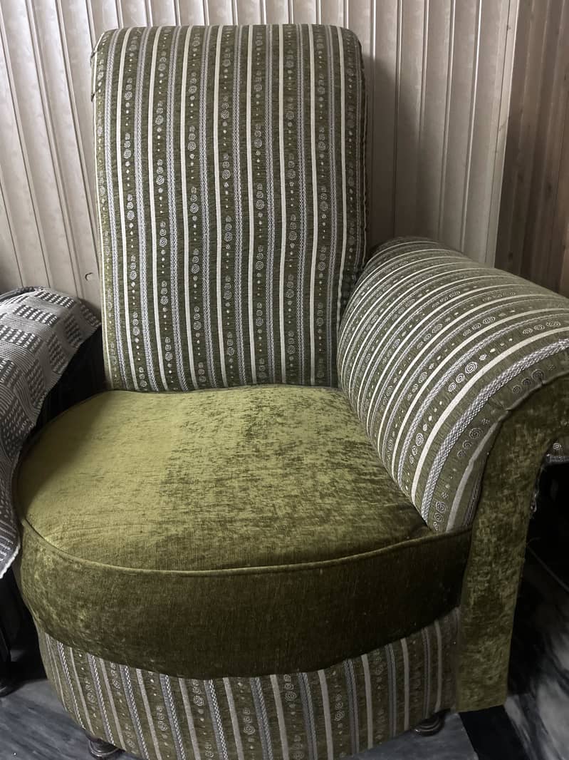 Green Long Back Sofa Set 1