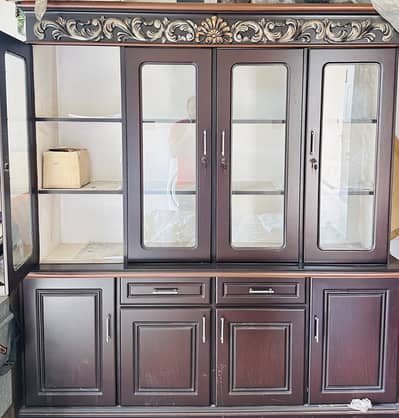 Used Wooden Crockery Cabinet / Showcase in Excellent Condition