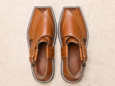  Premium Brown Leather Peshawari Chappal – Comfortable & Stylish