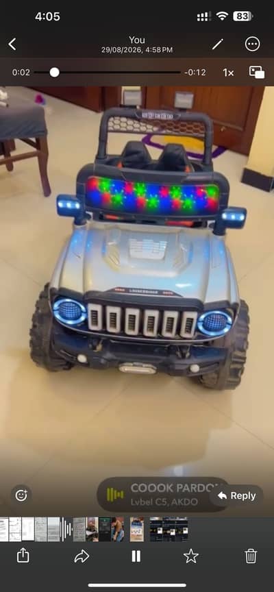 Kid battery remote car for car slightly used only 1 week