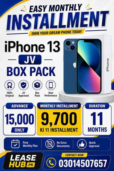 Apple iPhone 13 Non Pta JV on Easy Installment / iphone on installment
