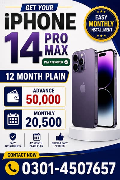 Apple iPhone 14 Pro Max Pta Approved on Easy Installment Only Lahore