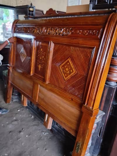double bed with side table