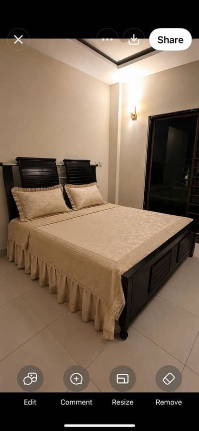 Brown wooden bed