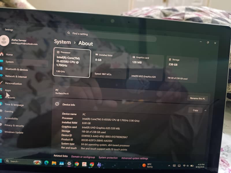 Microsoft Surface PRO 6 0