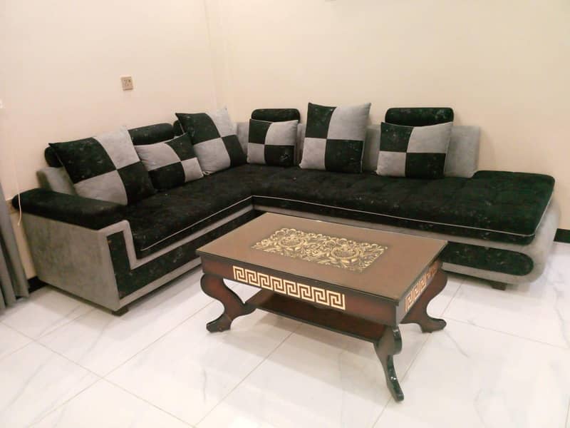 L shape sofa set . . 2
