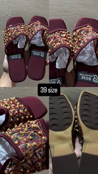  Fancy Pearl Embroidered Ladies Sandals 