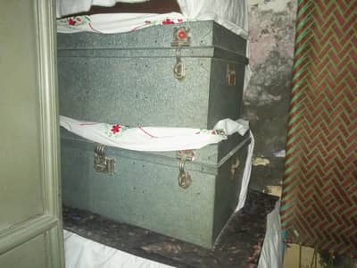 2 Pcs Heavy Duty Metal Trunks / Iron Boxes for Sale
