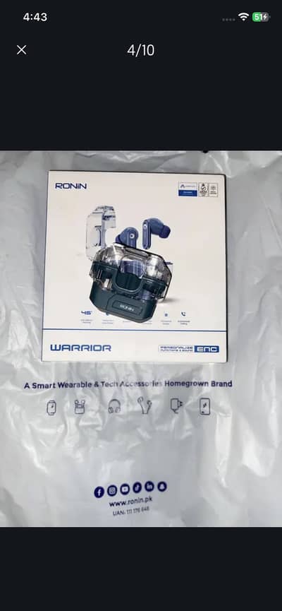Ronin Warrior R-7105 Gaming Earbuds – Complete Box & Untouched