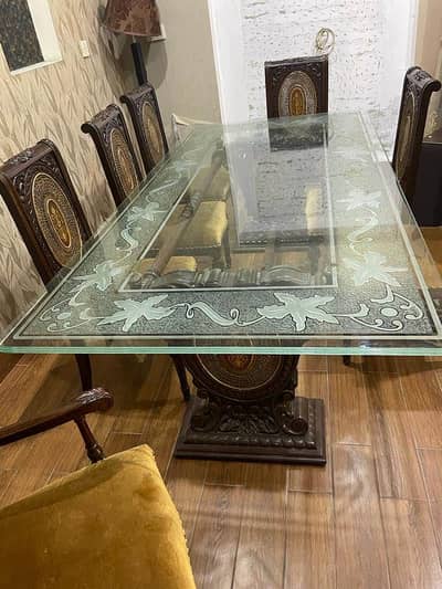 Dining table 8 chairs solid wood