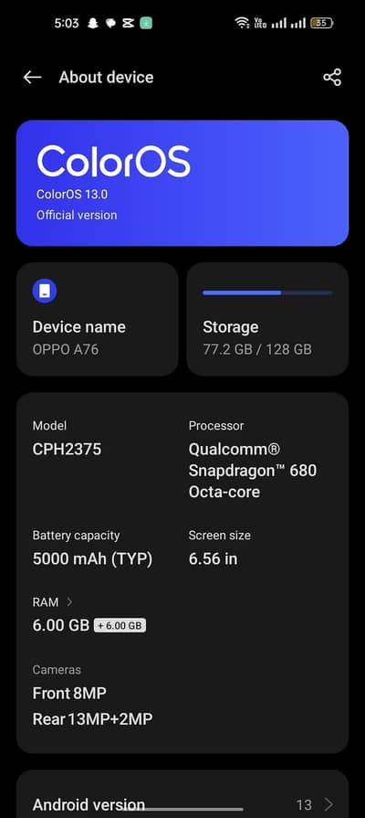 OPPO A76