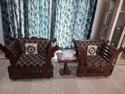 Beautiful Hand Carved Wooden 5 Seater Sofa Set – Traditional Design