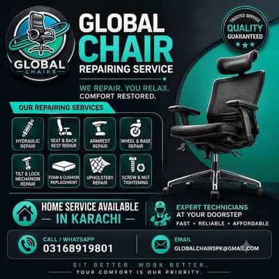 Office chair Repairing ,Wheels & Hydraulic, Revolving chair repair
