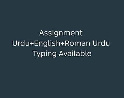 Assignment Typing Service | Urdu English Roman Urdu | 1 Page 500 Rs