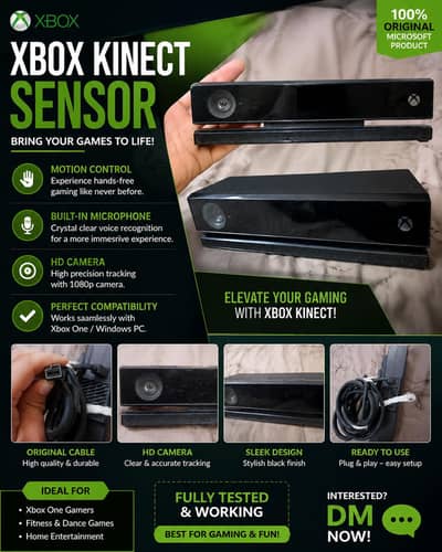 Xbox Kinect Sensor for Xbox One – Original – With Cable – Working