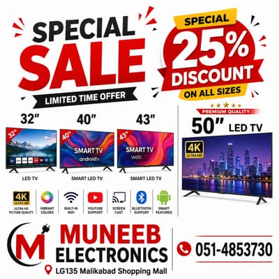 Smart LED TV 32 40 43 Stock NEw Box Pack with warranty