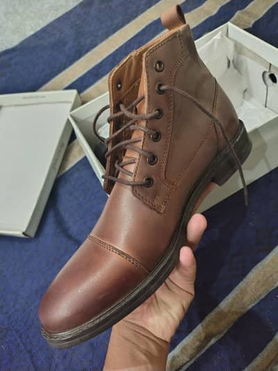 Brimstone Tan Leather Leace-Up Ankle Boots