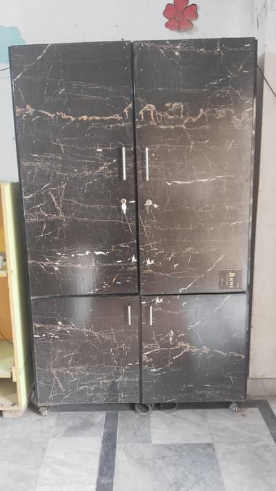 double door cabinet with lock