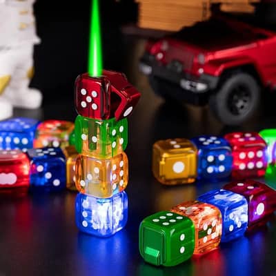Green Flame Dice Lighter