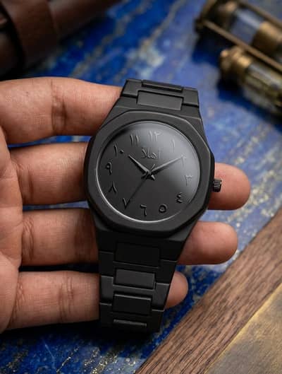 Trendy Full Black Arabic Aura watch ( Good Condition )