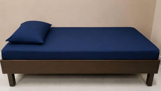 wooden single bed