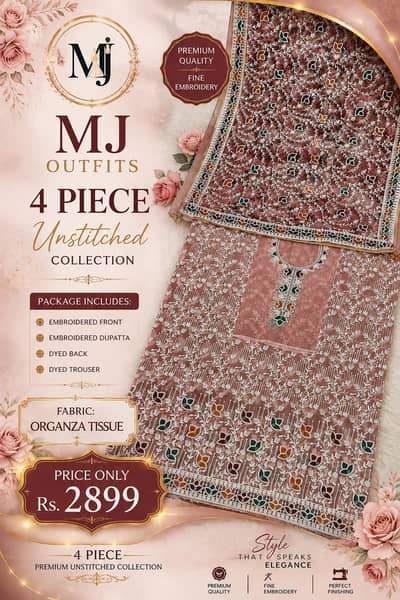 pakistani shalwar kamez 4 peacs sout