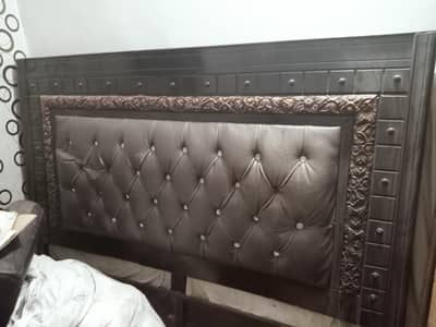 wooden poshish double bed