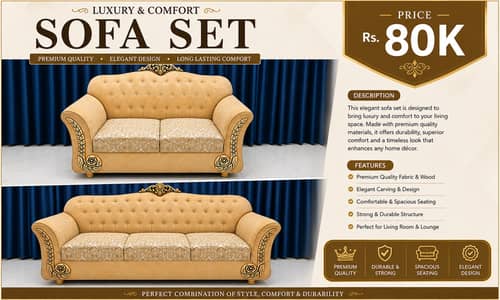 Elegant 7 Seater Sofa Set – Premium Design & Comfortable Seating