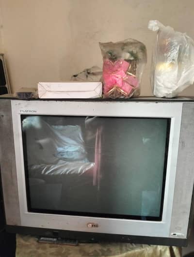 Complete Dish Antenna Set + Receiver + LG TV for Sale