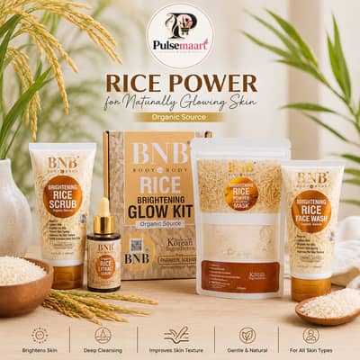 BNB Rice Brightening Glow Kit | Face Wash, Scrub & Rice Mask | Skinca