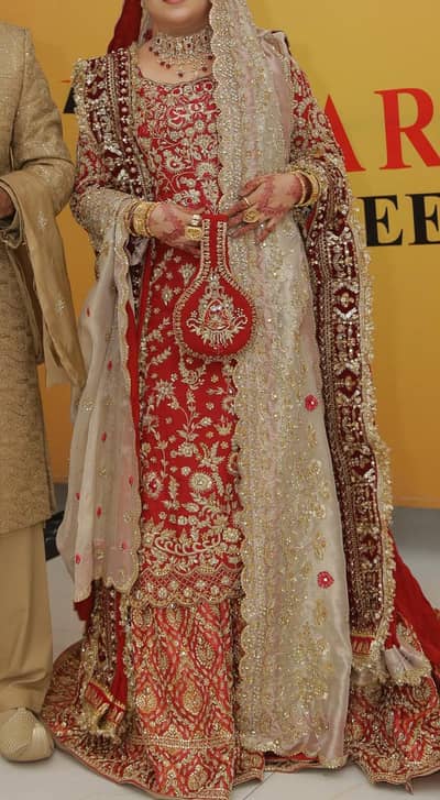 Bridal heavy work lehanga with double duppatas