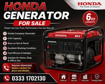 Honda 6kv genartor for sale low hours