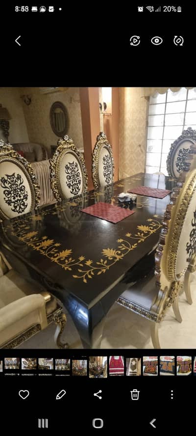 8 heavy shisham wood chairs